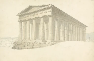 Temple, från en samling teckningar från en skissbok: i fyra tyglådor, kontinentala ritningar med ryggrad, 1802-04 (wc & grafit på papper)